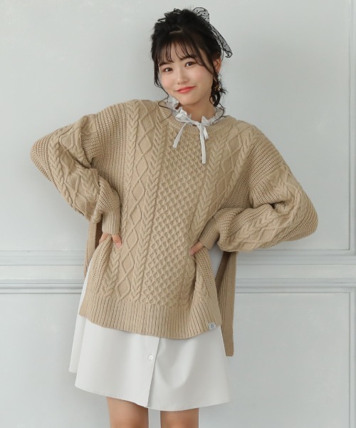 PINKHUNT（ピンクハント）の「PINKHUNT ニット付きワンピース 5961K #IG（ワンピース・キッズ・ブラック/ベージュ・130cm/140cm/150cm/160cm/120cm）」の2枚目の写真