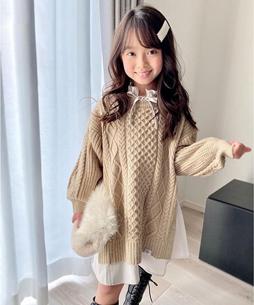 PINKHUNT（ピンクハント）の「PINKHUNT ニット付きワンピース 5961K #IG（ワンピース・キッズ・ブラック/ベージュ・130cm/140cm/150cm/160cm/120cm）」の11枚目の写真