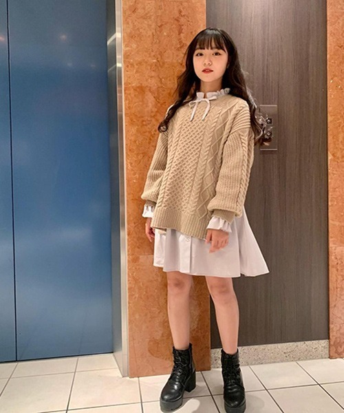 PINKHUNT（ピンクハント）の「PINKHUNT ニット付きワンピース 5961K #IG（ワンピース・キッズ・ブラック/ベージュ・130cm/140cm/150cm/160cm/120cm）」の12枚目の写真