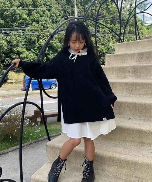 PINKHUNT（ピンクハント）の「PINKHUNT ニット付きワンピース 5961K #IG（ワンピース・キッズ・ブラック/ベージュ・130cm/140cm/150cm/160cm/120cm）」の16枚目の写真