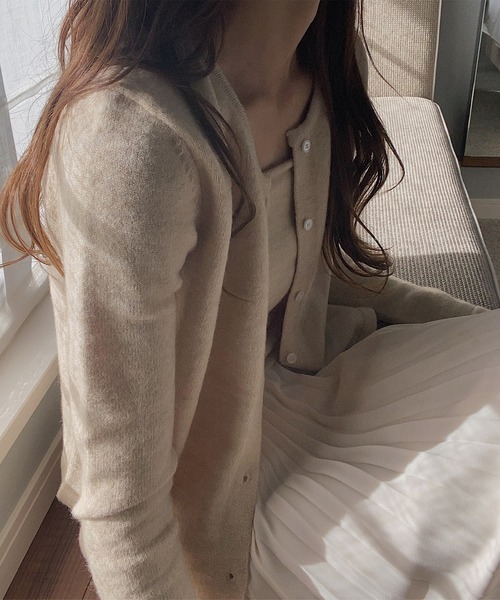 LAUIR（ラウアー）の「もちもちカーディガン＋キャミセット（カーディガン/ボレロ・レディース・ブラウン/アイボリー/ベージュ・FREE）」の6枚目の写真