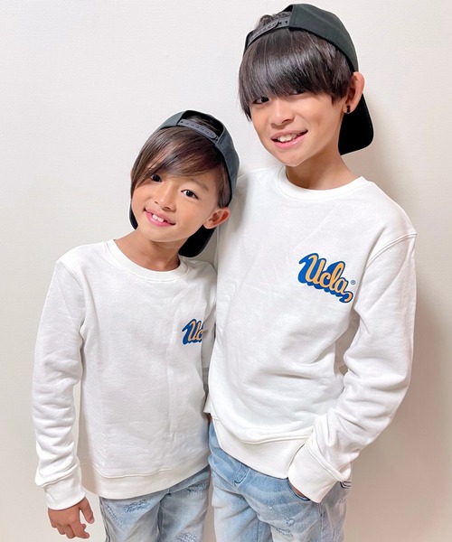 ムラサキスポーツ by RiY(ムラサキスポーツバイアールアイワイ)の「RiYxムラサキスポーツ ANTIBAL/アンティバル キッズ カレッジロゴスウェット 214AN3TR080MU(スウェット・キッズ・ホワイト/グレー/グリーン・130cm/140cm/150cm/160cm)」の2枚目の写真