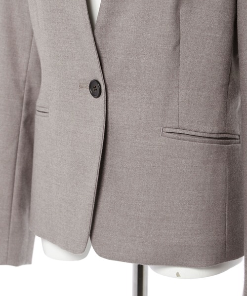 CLEARIMPRESSION （クリアインプレッション）の「【洗えるセットアップ】TRサキソニー起毛スリットカラージャケット（スーツジャケット・レディース・ブラック/モカ・11号/9号/7号）」の7枚目の写真