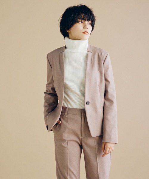 CLEARIMPRESSION （クリアインプレッション）の「【洗えるセットアップ】TRサキソニー起毛スリットカラージャケット（スーツジャケット・レディース・ブラック/モカ・11号/9号/7号）」の10枚目の写真