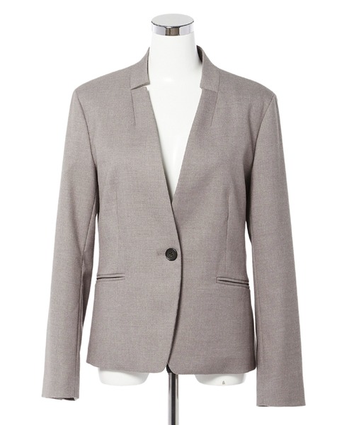 CLEARIMPRESSION （クリアインプレッション）の「【洗えるセットアップ】TRサキソニー起毛スリットカラージャケット（スーツジャケット・レディース・ブラック/モカ・11号/9号/7号）」の3枚目の写真