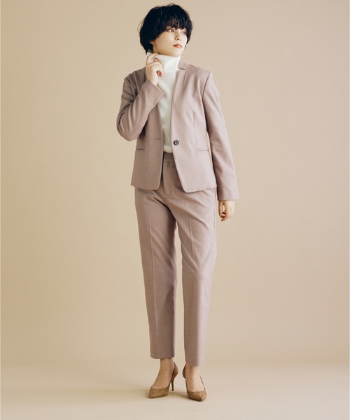 CLEARIMPRESSION （クリアインプレッション）の「【洗えるセットアップ】TRサキソニー起毛スリットカラージャケット（スーツジャケット・レディース・ブラック/モカ・11号/9号/7号）」の12枚目の写真