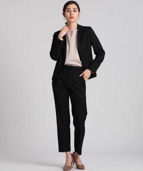 CLEARIMPRESSION （クリアインプレッション）の「【洗えるセットアップ】TRサキソニー起毛スリットカラージャケット（スーツジャケット・レディース・ブラック/モカ・11号/9号/7号）」の18枚目の写真