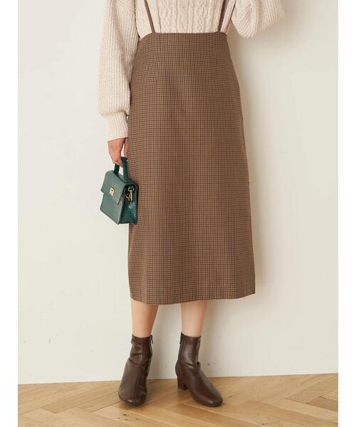 earth music&ecology(アースミュージックアンドエコロジー)の「2wayサス付きナロースカート *(スカート・レディース・ブラック/その他12/ダークオレンジ・S/M)」の6枚目の写真