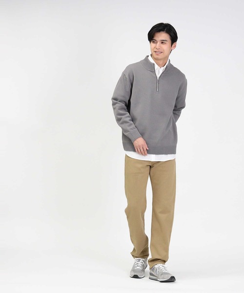 BACK NUMBER（バックナンバー）の「【BACK NUMBER】天竺編みハーフジップニット（ニット/セーター・メンズ・ベージュ/ブラック/ブルー・L/M/XL/S）」の16枚目の写真