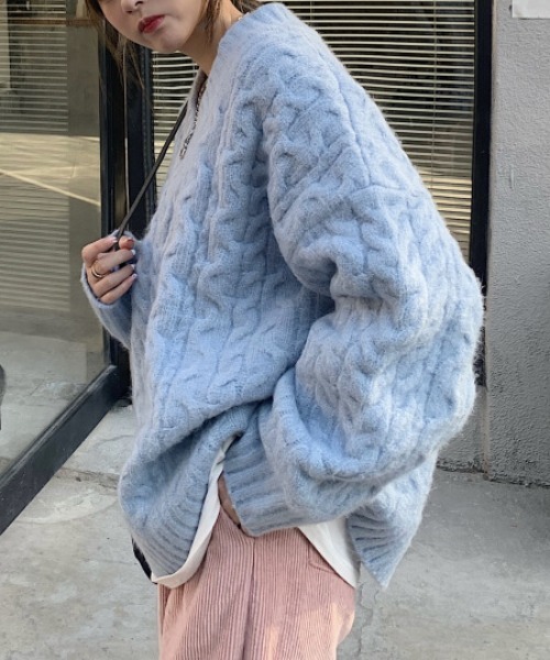 セール】Vネックざっくり編みニット（ニット/セーター）｜MANGROVE