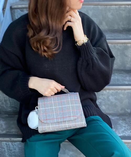 INGNI（イング）の「ポーチ付チェーンショルダーBAG（トートバッグ・レディース・ブラック/チェック・ONE SIZE）」の10枚目の写真