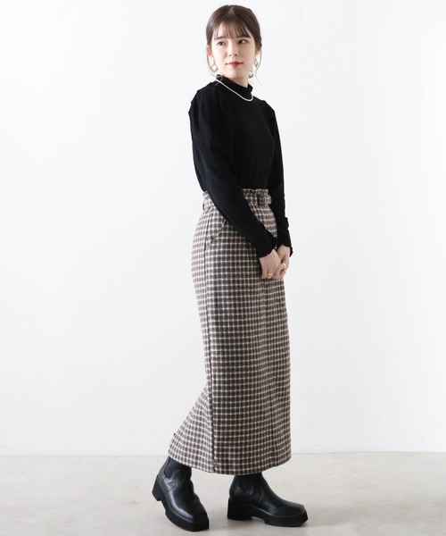 Cheek(チーク)の「ツイードロングタイトスカート(スカート・レディース・ブラック/ブラウン・MEDIUM)」の10枚目の写真