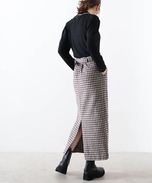 Cheek(チーク)の「ツイードロングタイトスカート(スカート・レディース・ブラック/ブラウン・MEDIUM)」の11枚目の写真