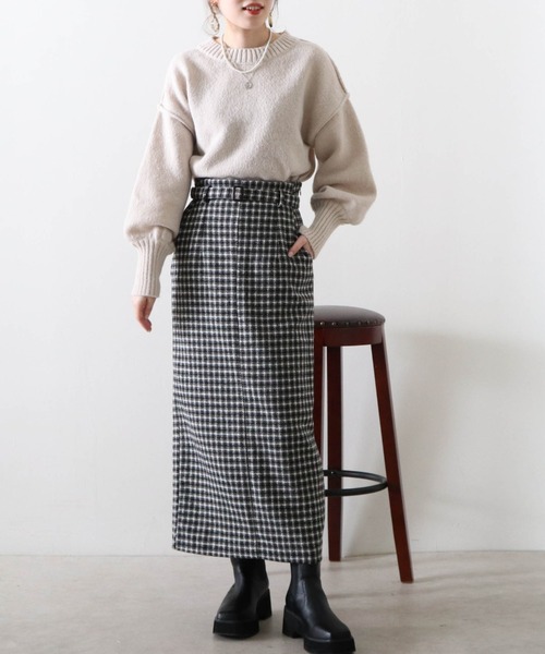 Cheek(チーク)の「ツイードロングタイトスカート(スカート・レディース・ブラック/ブラウン・MEDIUM)」の19枚目の写真