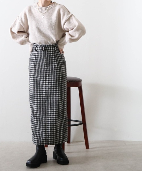 Cheek(チーク)の「ツイードロングタイトスカート(スカート・レディース・ブラック/ブラウン・MEDIUM)」の22枚目の写真