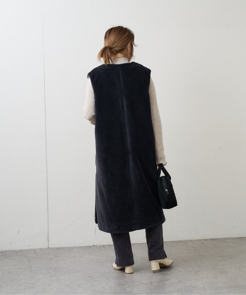 PUAL CE CIN（ピュアルセシン）の「【ウール100%】ファインボアベストコート（その他アウター・レディース・スミクロ/グレイッシュベージュ・FREE）」の11枚目の写真