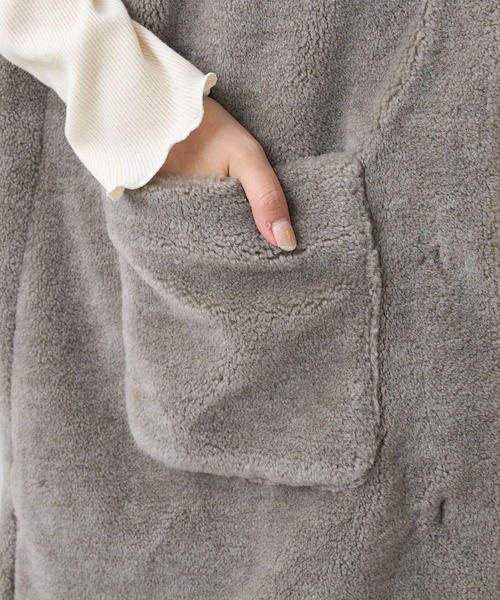 PUAL CE CIN（ピュアルセシン）の「【ウール100%】ファインボアベストコート（その他アウター・レディース・スミクロ/グレイッシュベージュ・FREE）」の14枚目の写真