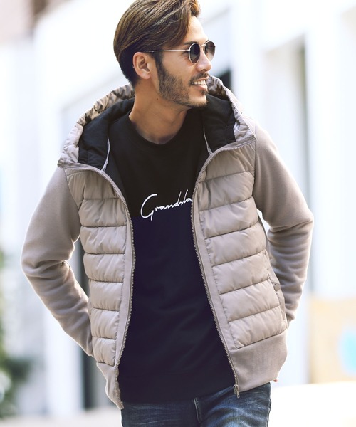 roshell（ロシェル）の「エコクラウド中綿ジャケット（ダウンジャケット/コート・メンズ・ブラック/ネイビー/カーキ/ミックスグレー/カモフラージュ/グレイッシュベージュ・MEDIUM/LARGE/X-LARGE）」の4枚目の写真