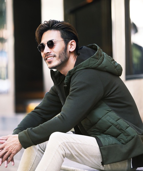 roshell（ロシェル）の「エコクラウド中綿ジャケット（ダウンジャケット/コート・メンズ・ブラック/ネイビー/カーキ/ミックスグレー/カモフラージュ/グレイッシュベージュ・MEDIUM/LARGE/X-LARGE）」の18枚目の写真