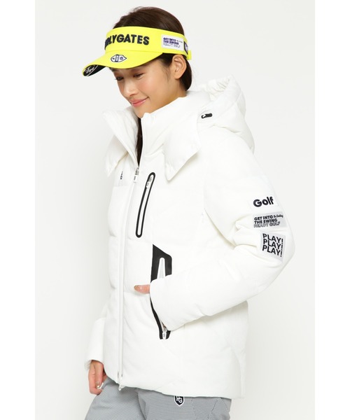 PEARLY GATES】ポリコット ワッフル×ドットエアー ダウンブルゾン