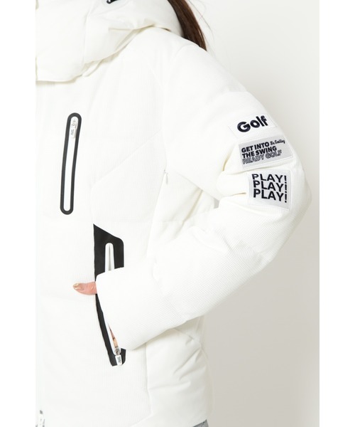 PEARLY GATES】ポリコット ワッフル×ドットエアー ダウンブルゾン