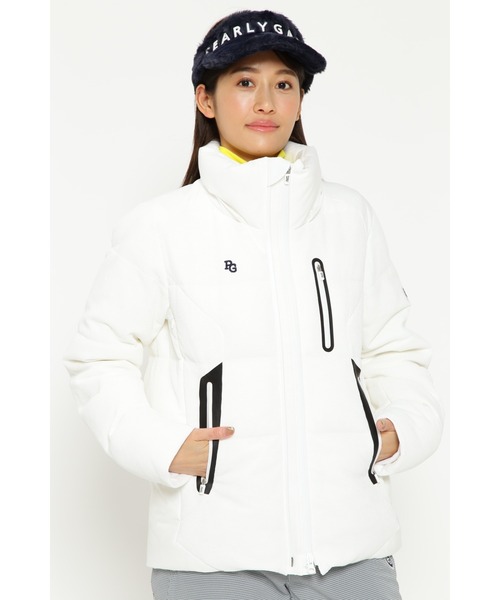 PEARLY GATES】ポリコット ワッフル×ドットエアー ダウンブルゾン