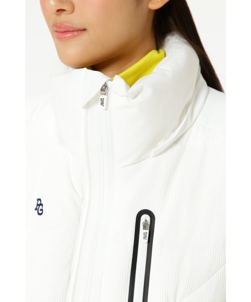 PEARLY GATES】ポリコット ワッフル×ドットエアー ダウンブルゾン