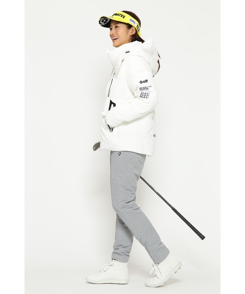 PEARLY GATES】ポリコット ワッフル×ドットエアー ダウンブルゾン