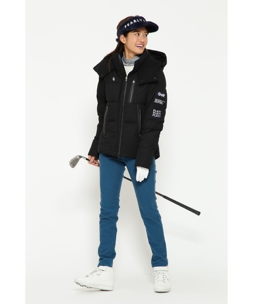 PEARLY GATES】ポリコット ワッフル×ドットエアー ダウンブルゾン