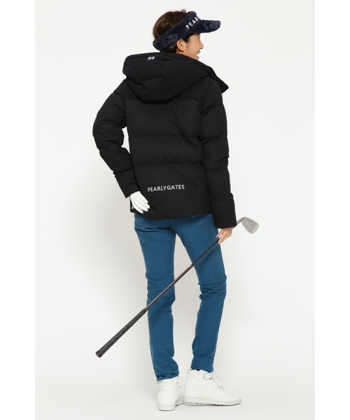 PEARLY GATES】ポリコット ワッフル×ドットエアー ダウンブルゾン