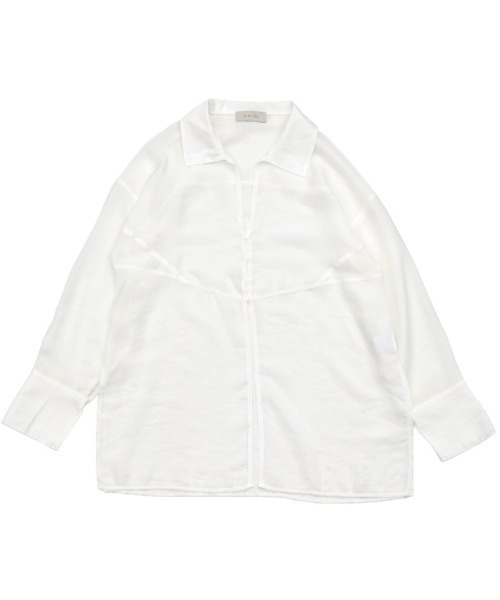 select MOCA（セレクトモカ）の「切り替えデザインオープンスリーブシアーシャツ（シャツ/ブラウス・レディース・ブラック/オフホワイト/カーキ・FREE）」の21枚目の写真