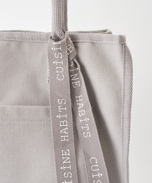 CUISINE HABITS（クイジーヌハビッツ）の「SQUARE TOTE スクエア トートバッグ（トートバッグ・レディース・ブラック/カーキ/アイボリー/グレー/ベージュ/チャコールグレー・フリー）」の15枚目の写真