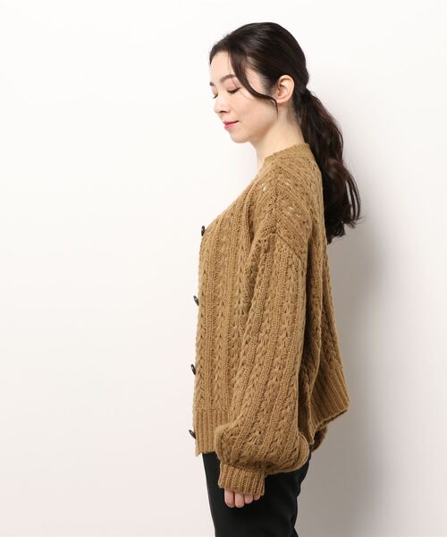 Samansa Mos2(サマンサ モスモス)の「ヘリンボーン編み前後着ニット(ニット/セーター・レディース・ベージュ/モカ/チャコール・フリ-)」の4枚目の写真