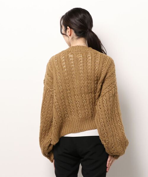 Samansa Mos2(サマンサ モスモス)の「ヘリンボーン編み前後着ニット(ニット/セーター・レディース・ベージュ/モカ/チャコール・フリ-)」の5枚目の写真