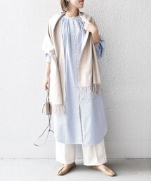 〈手洗い可能〉コットンオックスギャザーワンピース◆