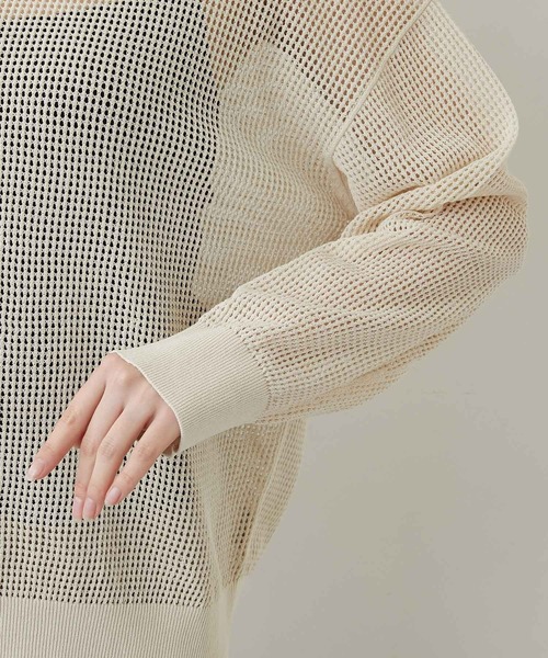 メッシュシースルーニット
