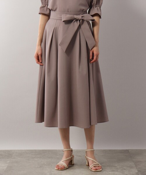 SOUP（スープ）の「◆洗える/リネンライクフレアスカート（スカート・レディース・ネイビー/サンドベージュ/ライトベージュ・11/15 /13/09/07）」の4枚目の写真