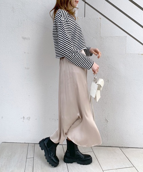 OLIVE des OLIVE（オリーブデオリーブ）の「ショートボーダーロンT（Tシャツ/カットソー・レディース・ピンク/グレー/ブラック/ブルー・FREE）」の6枚目の写真