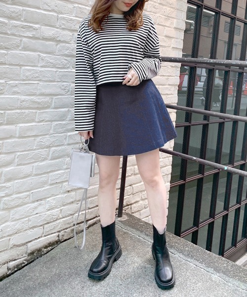 OLIVE des OLIVE（オリーブデオリーブ）の「ショートボーダーロンT（Tシャツ/カットソー・レディース・ピンク/グレー/ブラック/ブルー・FREE）」の13枚目の写真