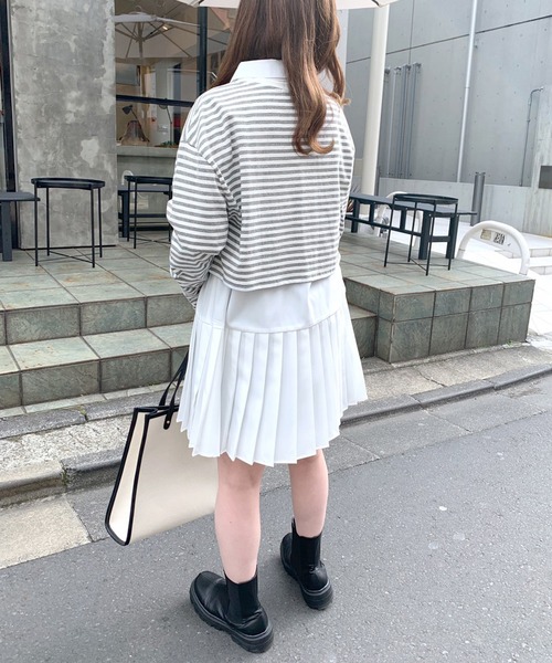 OLIVE des OLIVE（オリーブデオリーブ）の「ショートボーダーロンT（Tシャツ/カットソー・レディース・ピンク/グレー/ブラック/ブルー・FREE）」の17枚目の写真