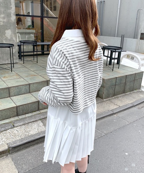 OLIVE des OLIVE（オリーブデオリーブ）の「ショートボーダーロンT（Tシャツ/カットソー・レディース・ピンク/グレー/ブラック/ブルー・FREE）」の19枚目の写真