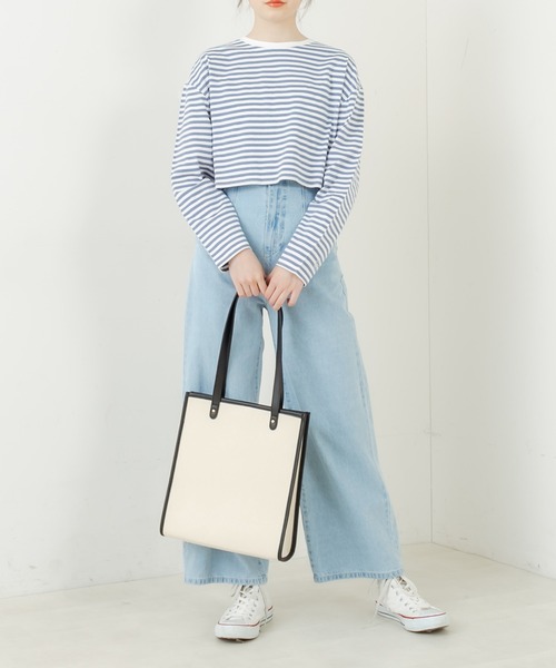 OLIVE des OLIVE（オリーブデオリーブ）の「ショートボーダーロンT（Tシャツ/カットソー・レディース・ピンク/グレー/ブラック/ブルー・FREE）」の22枚目の写真