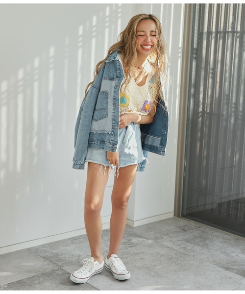 anap mimpi（アナップミンピ）の「フリンジリメイクデザインデニムジャケット（デニムジャケット・レディース・ブルー・FREE）」の11枚目の写真