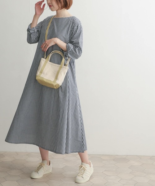 セール】ギンガムチェックフレアワンピース（ワンピース）｜URBAN