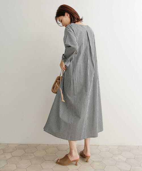 セール】ギンガムチェックフレアワンピース（ワンピース）｜URBAN