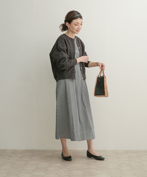 URBAN RESEARCH DOORS(アーバンリサーチドアーズ)の「ギンガムチェックフレアワンピース(ワンピース・レディース・ブラック/ネイビー/ブラック系その他・MEDIUM)」の6枚目の写真