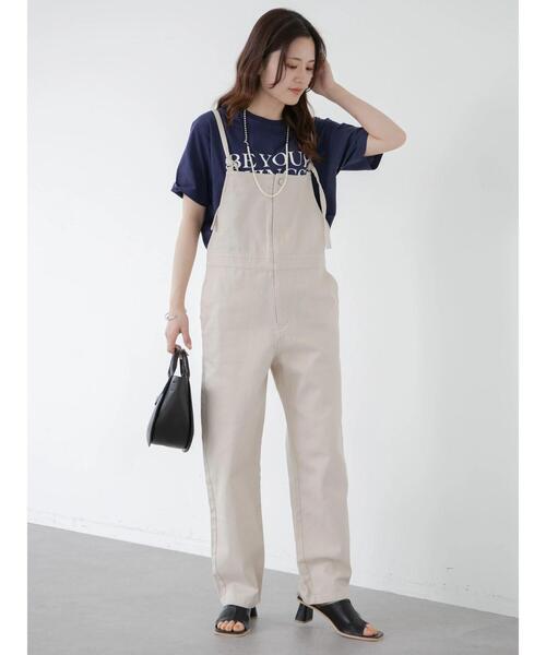 Green　Parks（グリーンパークス）の「ツイルサロペット（サロペット/オーバーオール・レディース・グレー/ベージュ・FREE）」の4枚目の写真