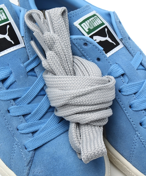 PUMA（プーマ）の「スウェード クラシック+（スニーカー・メンズ・ホワイト×グレー/ライトブルー/オレンジ・30.0cm/28.5cm/27.5cm/23cm/22.5cm/27cm/29cm/25.5cm/23.5cm/25cm/31cm/26cm/24cm/24.5cm/28cm/26.5cm）」の8枚目の写真