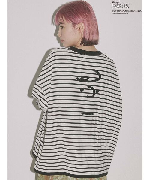 merry jenny(メリージェニー)の「PEANUTS charlie Long Tee(Tシャツ/カットソー・レディース・オフホワイト/ブラック・FREE)」の2枚目の写真