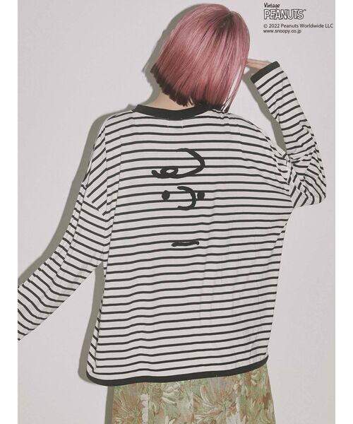merry jenny(メリージェニー)の「PEANUTS charlie Long Tee(Tシャツ/カットソー・レディース・オフホワイト/ブラック・FREE)」の5枚目の写真